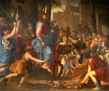 Jesus entry into Jerusalem - Paris - St-Germain-des-Pres church clipart