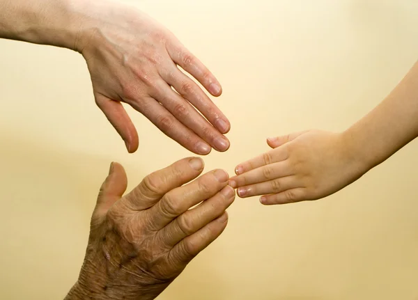 Händer - generationer — Stockfoto