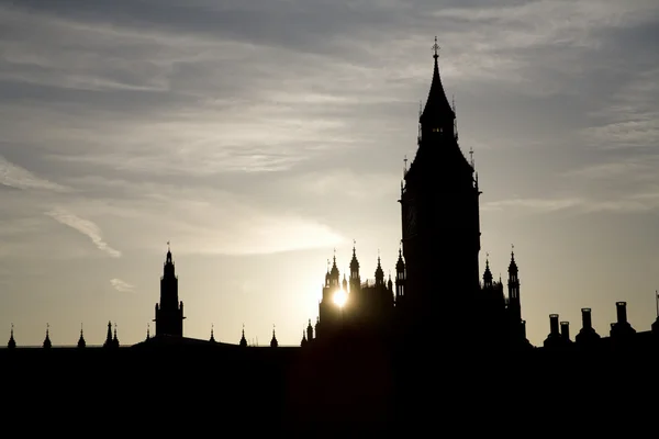 London - sziluett, parlamenti — Stock Fotó