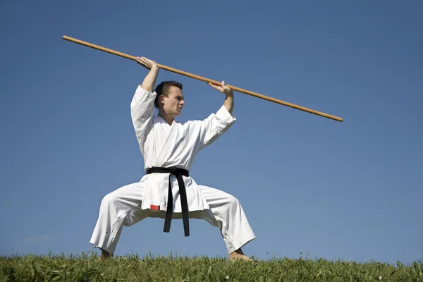 Formazione di karate in kimono - kata — Foto Stock