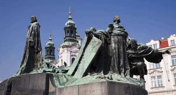 Prague - Jan Hus landmark by Jan Kotera, 1915 — стоковое фото
