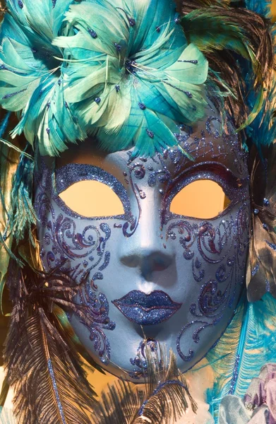 Venedik - mavi dekorasyon maskesi — Stok fotoğraf