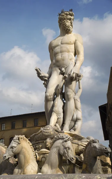 Florencja - fontanna Neptuna z Ammanati 1575 — Zdjęcie stockowe
