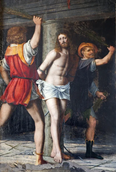 stock image Milan - Flagellation of Christ, Cappella della Passione in San Giorgio church by Bernardino Luini, 1516.