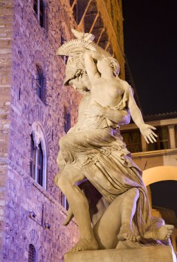 Florece - Neoptolemus holds Polyxena by Pio Fedi, Loggia dei Lanzi, Florence, Italy clipart