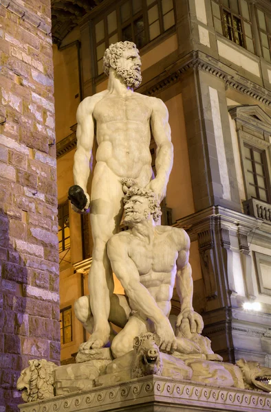 Florence - hercules en caco standbeeld van baccio bandinelli — Stockfoto