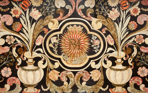 Милан - каменная мозаика из церкви Сан-Алессандро — стоковое фото