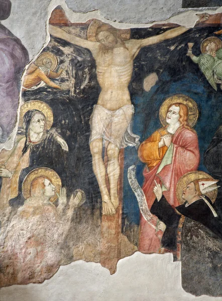 Milán - fresco de crucificción de la iglesia de San Marco - pintor anónimo — Foto de Stock