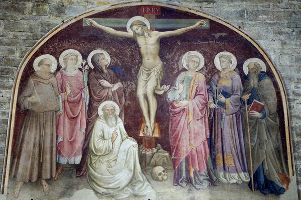 Jesucristo en la cruz desde la iglesia de Florencia - San Miniato al Monte —  Fotos de Stock