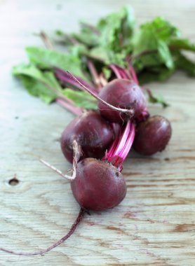 Bunch of fresh beetroots with leaves clipart