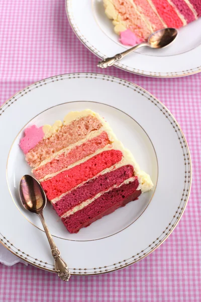 stock image A piece of cake with buttercream frosting