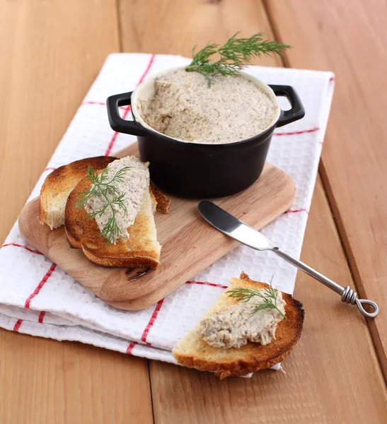 Mushroom pate and bread — Stock Photo, Image