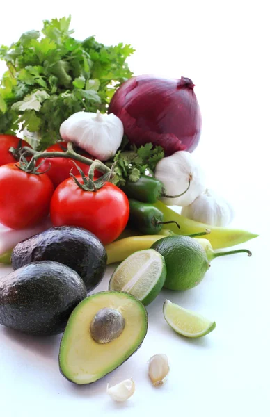 Fresh vegetables for making guacamole — Stock Photo, Image