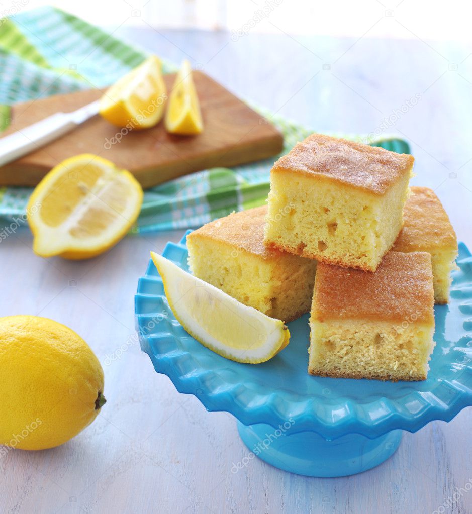 Slices of lemon cake