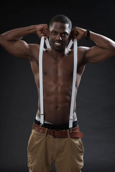 근육 질의 흑인 남자 — 스톡 사진
