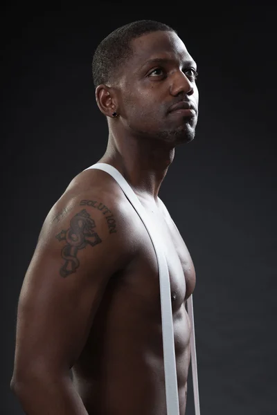 肌肉的黑人男子 — 图库照片