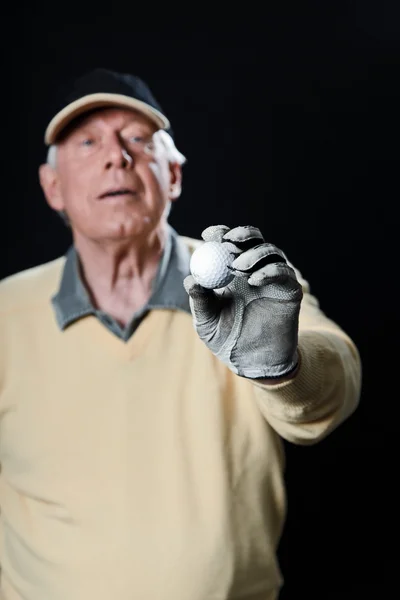 Portrait studio d'un golfeur senior . — Photo