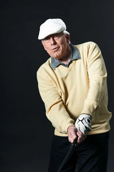 Portret człowieka starszego golfa. — Zdjęcie stockowe