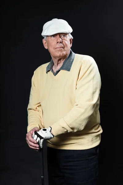 Studioporträt des Senior Golf-Mannes. — Stockfoto