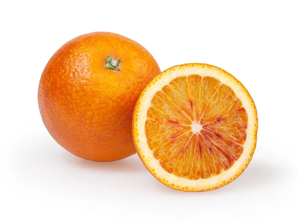 Beyaz arkaplanda iki portakal — Stok fotoğraf