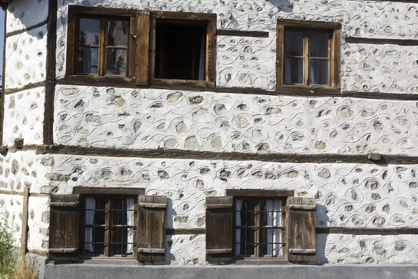 stock image Bansko, famous ski resort in Bulgaria, well known with its old traditional architecture