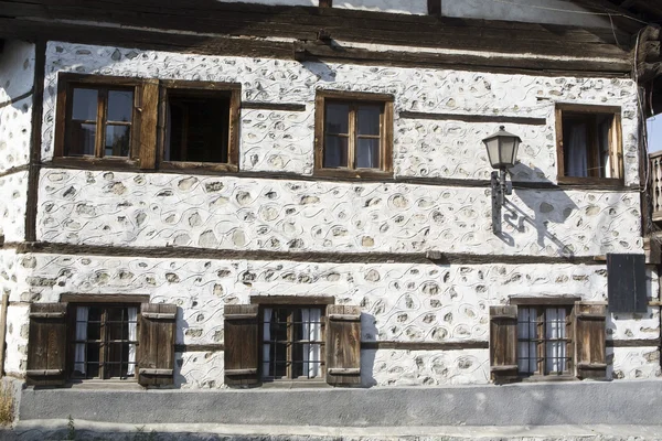 stock image Bansko, famous ski resort in Bulgaria, well known with its old traditional architecture