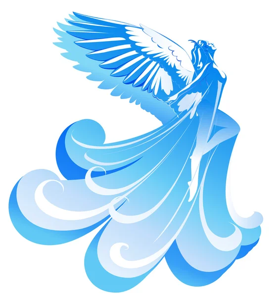 Blauwe engel — Stockvector