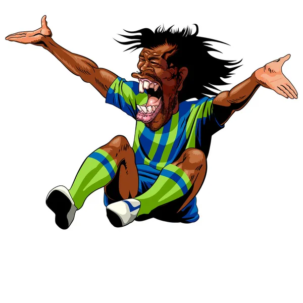 Fouled jugador de fútbol — Vector de stock