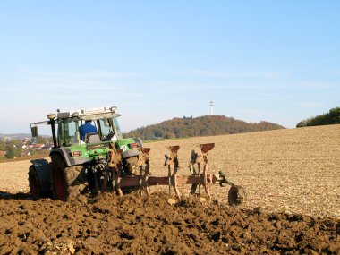 Brown Acre with Tractor clipart