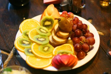 Plate with fruit clipart