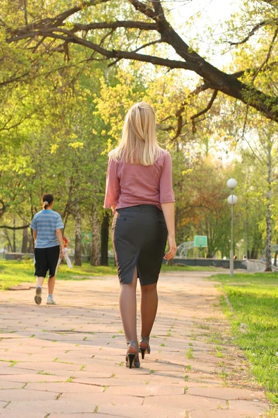 stock image Girl in town park