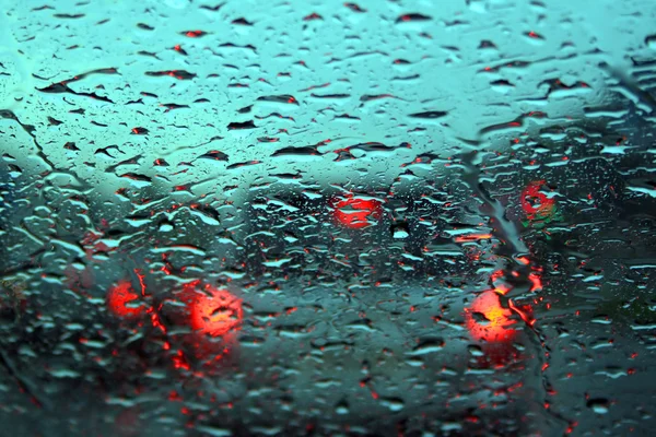 Rain dripped on glass — Stock Photo, Image