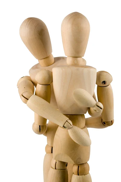 stock image Wooden dumies hug