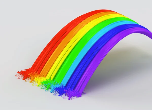 Rainbow a šplouchá z barvy. — Stock fotografie