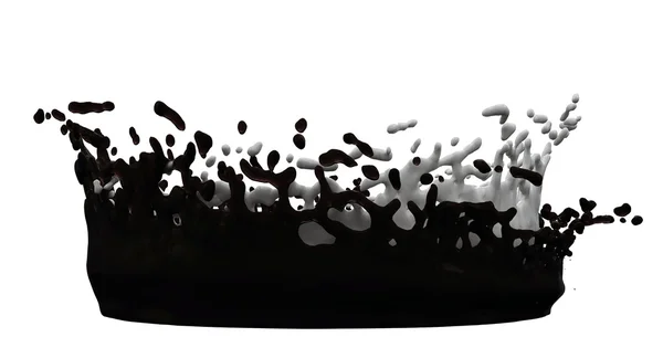 Kahve ve krem splash bir taç. beyaz izole — Stok fotoğraf