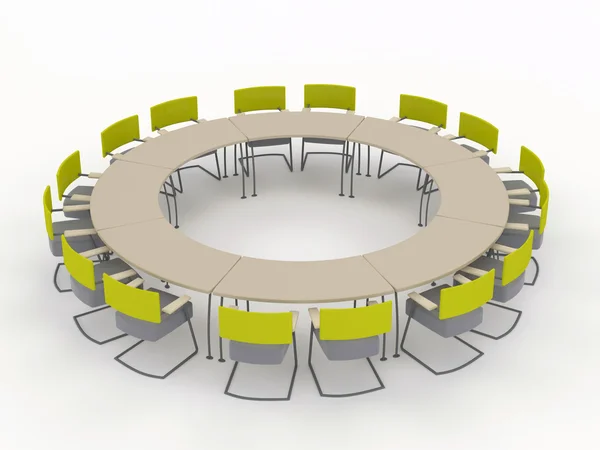 Office conference desk with chairs. isolated on a white background — Stock Photo, Image