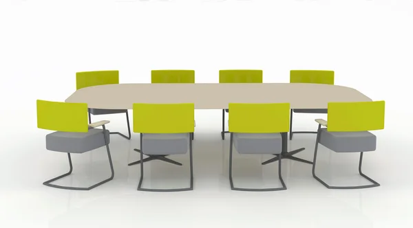 Навчальний зал з маркерною дошкою та стільцями. ізольовані на білому фоні — стокове фото