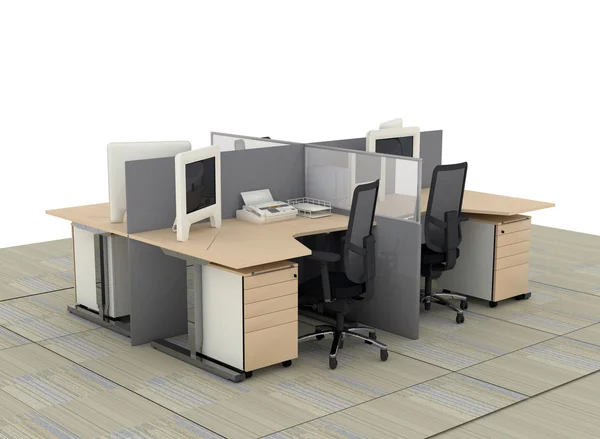 System office desks with partitions — Stock Photo, Image