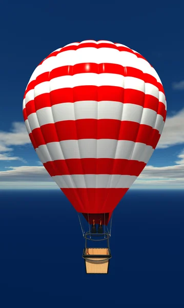 Heißluftballon am Himmel mit Wolken — Stockfoto