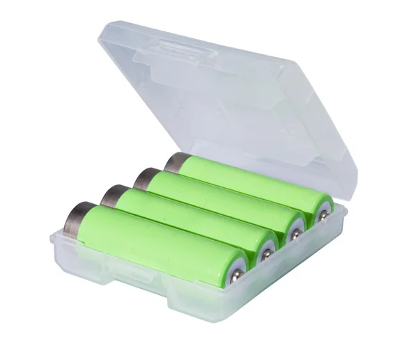 stock image Rechargeable batteries in plastic box.