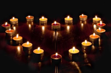 A heart of candles clipart