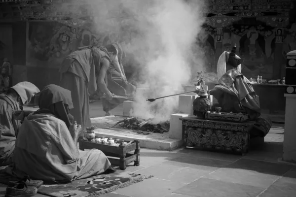 Mandala destroing (klášter thikse, ladakh) — Stock fotografie