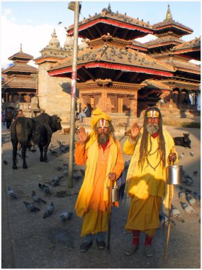 Himalayalar nepal durbar sadhu yüzler