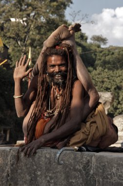 Himalayas faces Shiva asket Nepal clipart