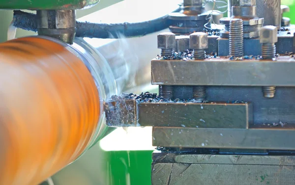 stock image Turning lathe in action