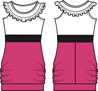 Lady one-piece dress clipart