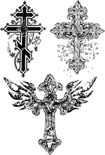 Emblema cruz clássico — Vetor de Stock