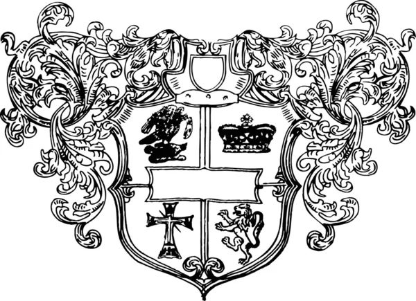 Escudo emblema heráldico — Archivo Imágenes Vectoriales