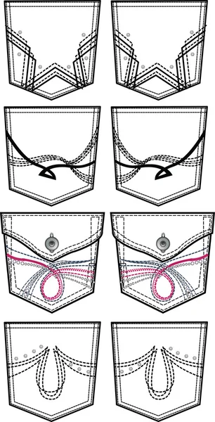 Diseño de bolsillos traseros — Archivo Imágenes Vectoriales