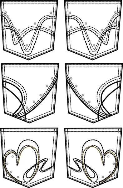 Tasche posteriori design — Vettoriale Stock